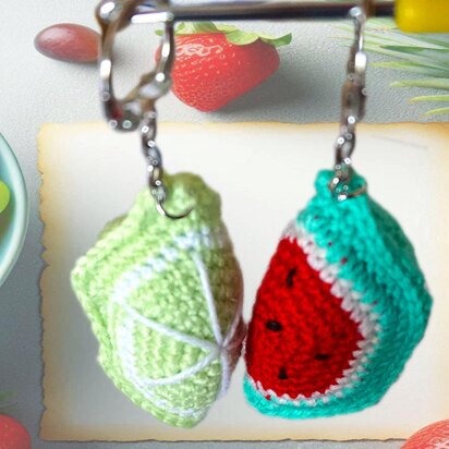 Crochet pattern Keychain melon and lime