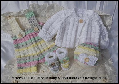 Pattern E51 16-23” dolls/newborn/0-3m baby