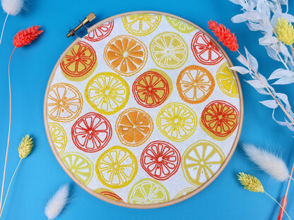 Oh Sew Bootiful Oranges and Lemons Printed Embroidery Kit