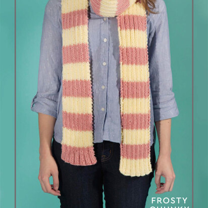 "Frosty Chunky Scarf" - Scarf Knitting Pattern in Paintbox Yarns Simply Chunky - Chunky-Acc-004
