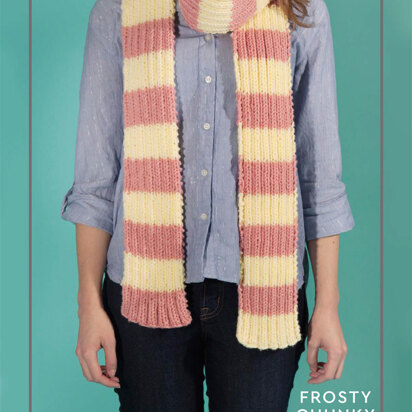 "Frosty Chunky Scarf" - Scarf Knitting Pattern in Paintbox Yarns Simply Chunky - Chunky-Acc-004 - knitting pattern