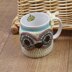 Crochet pattern-Owl Coffee Press,Teapot, Mug, Egg Cozies  #249