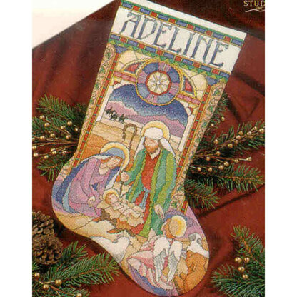 Stained Glass Nativity Stocking PDF