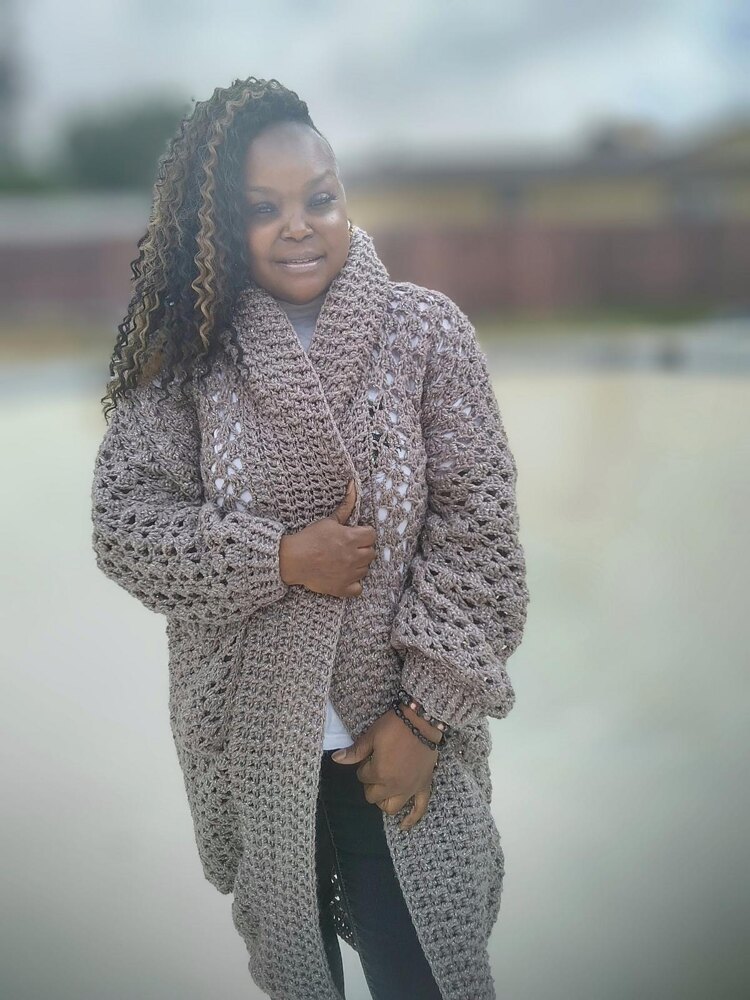 The Majestic Hooded Cardigan Crochet pattern by 2Bossayknits.com