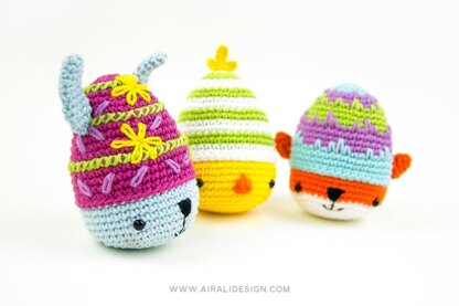 Ami-easter eggs: bunny, chick and fox