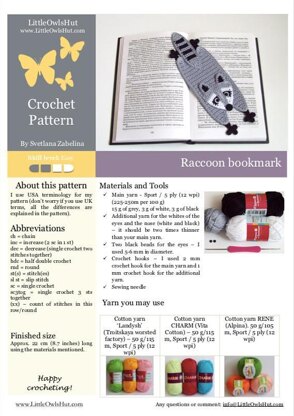 201 Raccoon Bookmark or decor