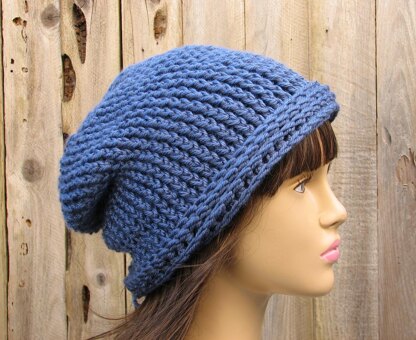 Blue Crochet slouchy hat