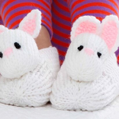 Pet Pal Bunny Slippers in Red Heart Super Saver Economy Solids - LW3069