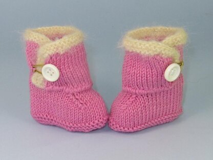 FREE Baby Fur Trim One Button Booties Bootees