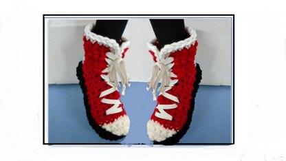 922- Red Crochet Sneakers