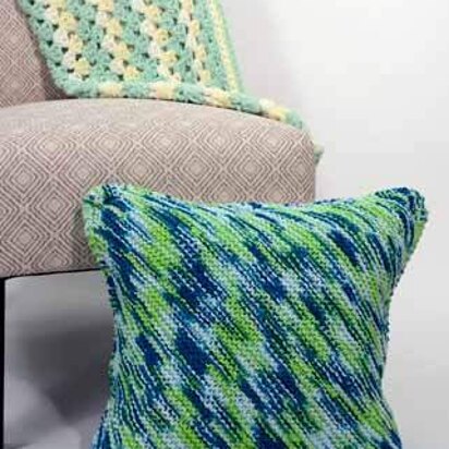 Diagonal Pillow in Premier Yarns Premier Home Cotton - Downloadable PDF