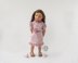 Pink rouse dress for doll 18 in