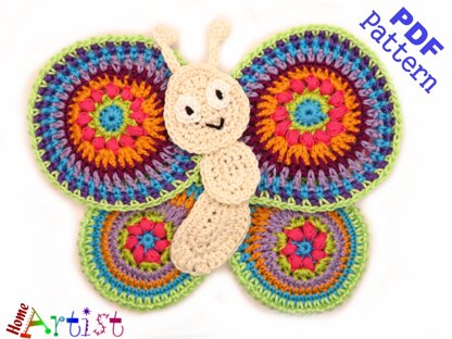 Butterfly 2 crochet applique pattern