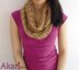 Sandglass crochet infinity scarf by Akari mc_ C06