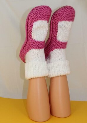 Adult Chunky Rib Cuff Sock Slippers