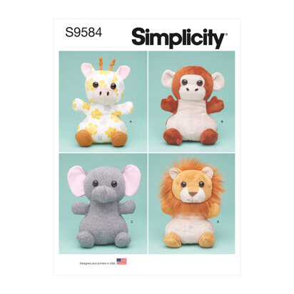 Simplicity Plush Animals S9584 - Paper Pattern, Size One Size Only