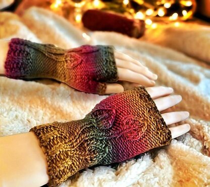 Autumn Leaf Half Gloves