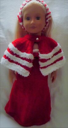 Dolls Christmas dress and cape