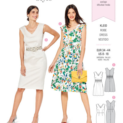 Burda Style Misses' Dress with Shirring – Sheath Dress – V-Neck B6228 - Paper Pattern, Size 8-18