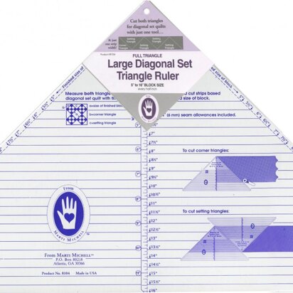 Marti Michell Ruler Diagonal Set Triangle 5in-16in Quilting Template