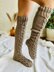 Chain cable knee socks