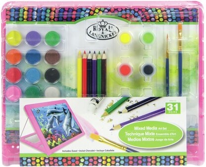 Royal Brush Mixed Media Pink Easel Art Set 31/Pkg - 562363