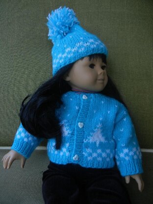 Winter Pines Doll Hat, Sweater & Mitten Set