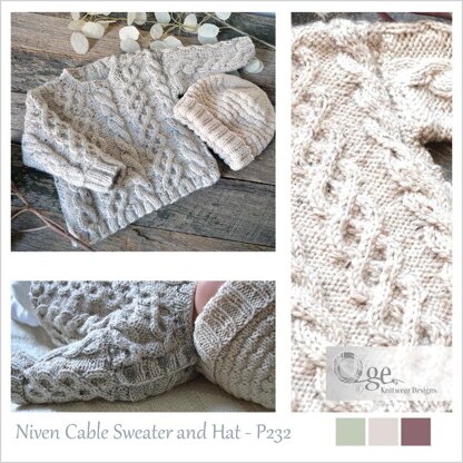 Niven Cable Sweater and Hat - P232