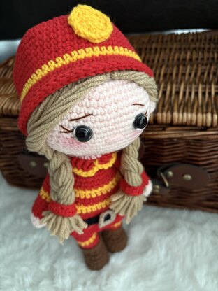 Faye the Firefighter - Amigurumi doll pattern