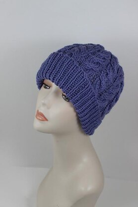 Chunky Double Twist Cable Beanie Hat