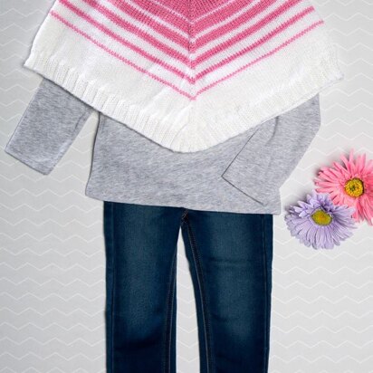 Baby Striped Poncho in Premier Yarns Everyday Baby - PEBSP002 - Downloadable PDF