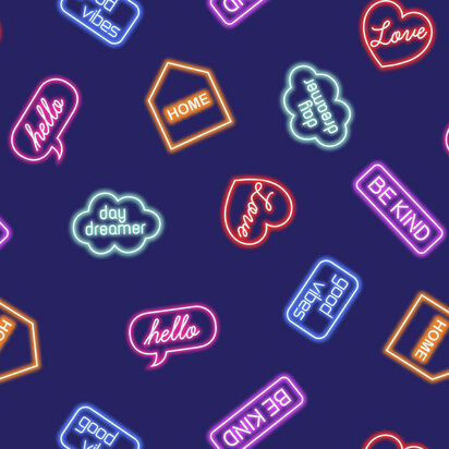 Lewis and Irene Small Things Glow - Neon Signs On Blue