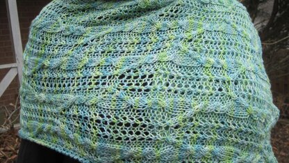Easy Abiko Cable Lace Shawl