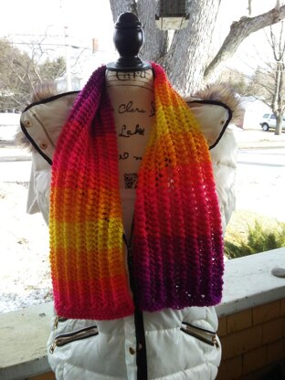 Open Rib Knit Scarf