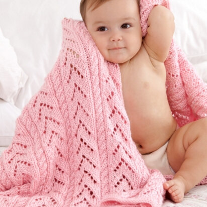 Little Girl Pink Baby Blanket in Caron Simply Soft - Downloadable PDF