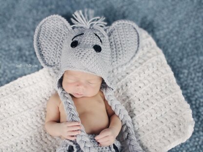 Josefina and Jeffery The Elephants Baby Hat and Diaper Cover