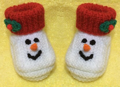 Snowman Baby Booties