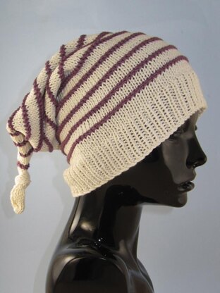 Stripe Topknot Pixie Hat