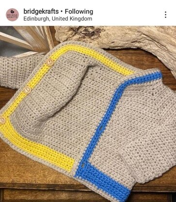 2-4-1 Reversible Baby Cardigan and Beanie Set