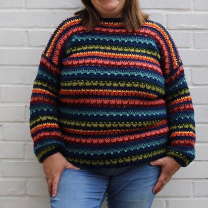 Stitch Sampler Striped Sweater