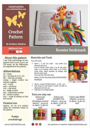 Rooster bookmark