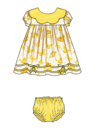 Butterick Infants' Dress and Panties B6903 - Paper Pattern, Size NB-S-M-L-XL