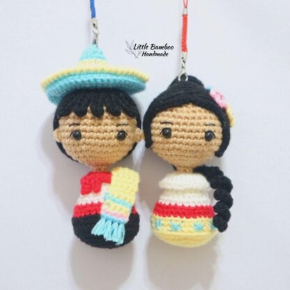 Mexican Boy And Girl Keychain