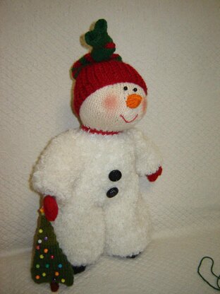 Toy knaitting patterns christmas - Knit a Snowman with Christmas tree 13 inc