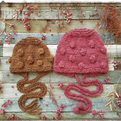 Pink Peppercorns bobble bonnet