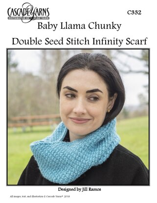 Double Seed Stitch Infiinty Scarf in Cascade Baby Llama Chunky - C332 - Downloadable PDF