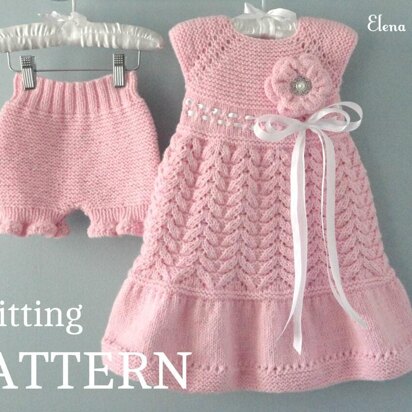 Knitting PATTERN Baptism Baby Dress Baby Bloomers