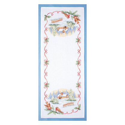 Vervaco Aida Table Runner Christmas Landscape Cross Stitch Kit