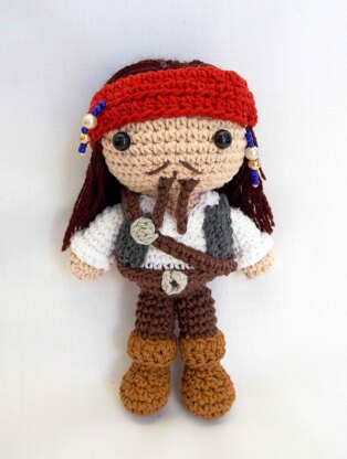 Captain Jack Sparrow amigurumi crochet doll pattern