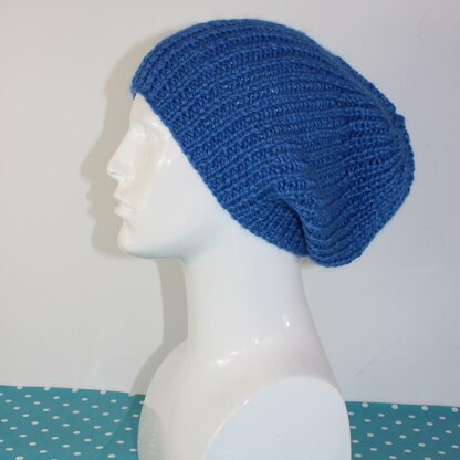 Simple Aran Rib Slouch Hat